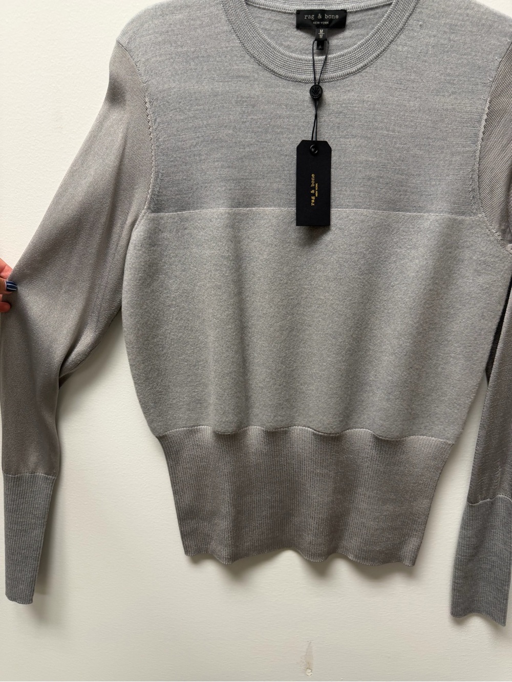 rag & bone Light Gray Crewneck Sweater - Picture 3 of 4